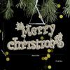 Plastic Christmas Bell Pendant Flocked Snowflake Bowknot Decor  Christmas Tree Decor