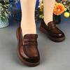 Весна и Осень новая повседневная кожаная обувь плоская подошва круглый носок одинарная обувь обувь из мягкой кожи удобная мягкая подошва