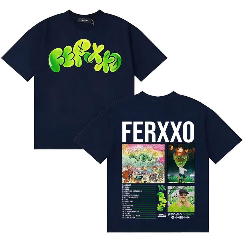 Singer Feid FERXXO CALIPSIS Concert Merch Tshirt Unisex Women Summer T Shirt Teenagers Cotton Oversized Crewneck Tshirt Streetwear