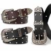 Y2K Retro Women's Belt: Stylish, Versatile, Hot Girl Decor with Double Row Rivets