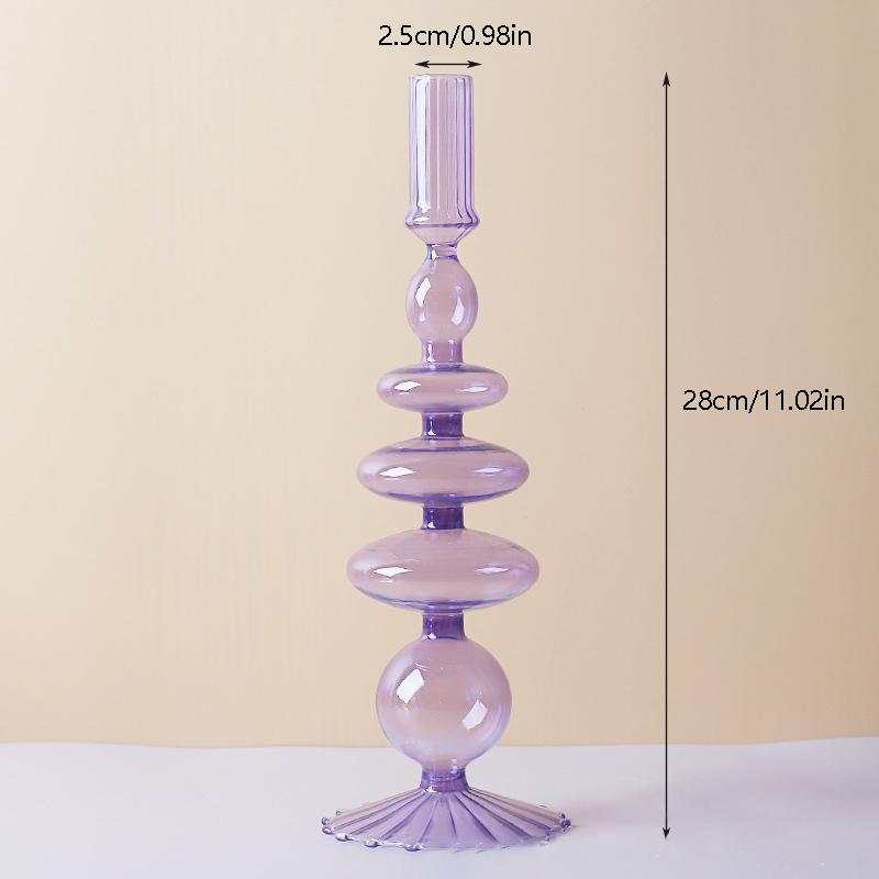 1 шт. Стеклянный подсвечник Ваза для цветов Домашний декор Стеклянный подсвечник Скандинавская ваза для цветов Поделки Винтажный романтический подсвечник