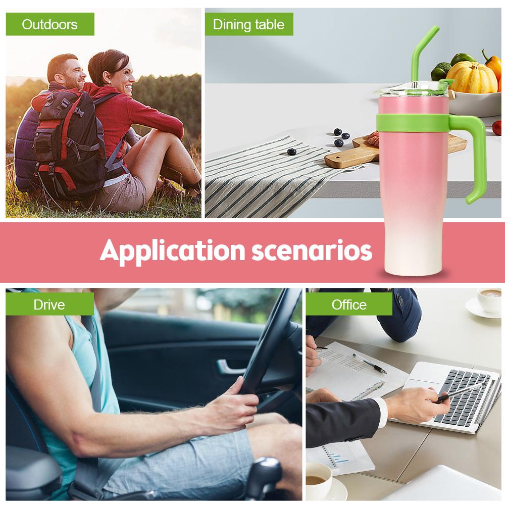 Стакан на 40 унций с ручкой, герметичная многоразовая бутылка для воды, дорожная кружка, чашка из нержавеющей стали, вакуум