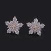 B1752 Изысканные рождественские серьги-снежинки с цирконом 3A — клипсы, проколы не требуются.
