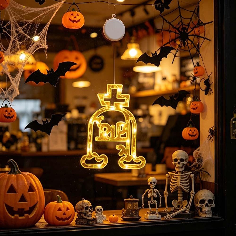 Battery-operated Halloween Suction Lights Waterproof LED Glass Pendant Holiday House Decoration