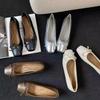 Gentle Bow Ballet Shoes Spring and Autumn New Square Head Small Leather Shoes Shallow Mouth Beanie Shoes Single Shoes Women