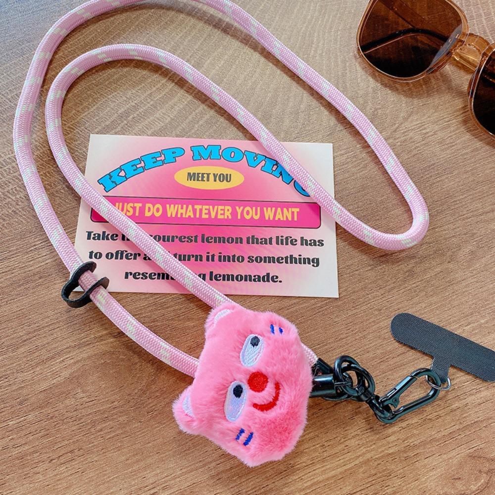 Ремешок для телефона с изображением животных из мультфильмов, цветной ремешок двойного назначения, универсальный шнур для подвешивания через плечо