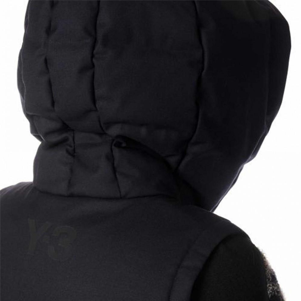 Y-3 FW22 Однотонный стеганый жилет без рукавов с капюшоном, женские жилеты, черный цвет HN4316
