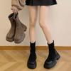 Women's Retro British Style Thick-Soled Martin Boots, Chunky-Heel, Height-Boosting, Short Boots for Fall and Winter.