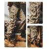 Men Casual Cargo Pants Elastic Waistband Drawstring Multi Pockets Hip Hop Slacks Shrinkable Cuffs Long Trousers
