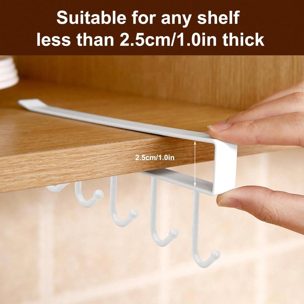 1 шт. Алюминиевая настенная подставка для кружек без винтов, органайзер для кухонного шкафа для кофейных чашек, чайных чашек, нижнего белья, галстуков, вешалка для шарфов, прочная железная подвесная полка