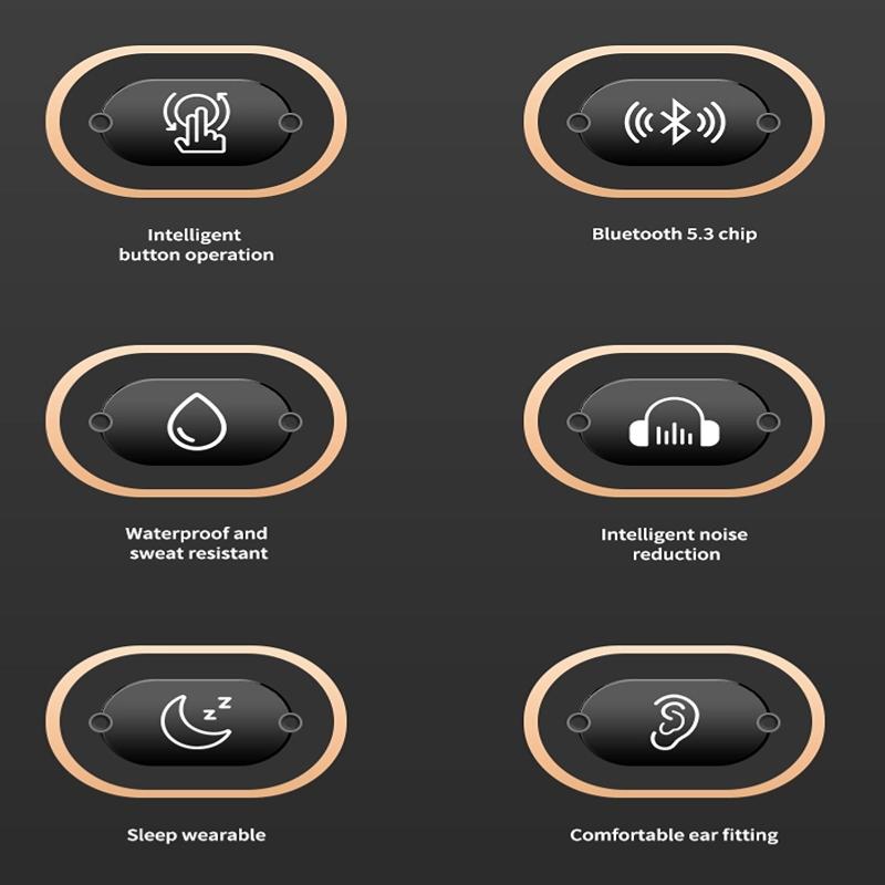 Невидимые наушники для сна с шумоподавлением и чехлом для зарядки Мини-наушники TWS Беспроводные Bluetooth-гарнитуры с сенсорным управлением Сверхлегкие скрытые наушники