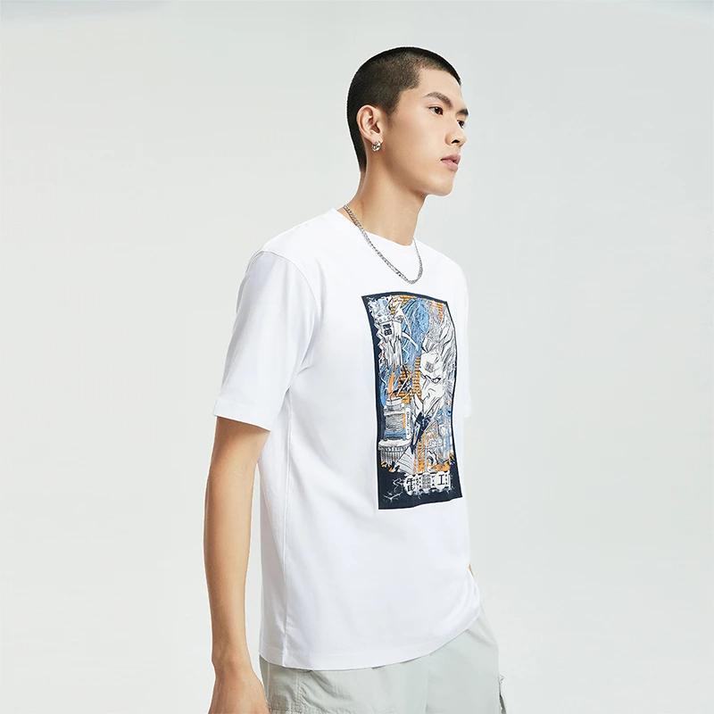 Футболка мужская Li Ning Sports Fashion Series с круглым вырезом и коротким рукавом, белая AHSRA49-1