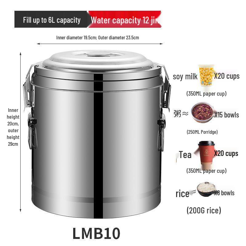 Изолированное ведро из нержавеющей стали 304 для риса и соевого молока, ведро для ледяного желе большой вместимости