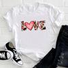 (Asian Size)Tee Top Fashion T Shirt Love Letter Trend Sweet 90s Women Print Lady Clothing Casual  Short Sleeve Female Graphic T-shirt