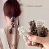 Fashion Pearl Straight Phone Line Hairband Women's High Ponytail Artifact Temperament Bubble Braid Hair Artifact Head Rope Hair Accessories
