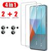 4IN1 2 пленки для объектива камеры + 2 HD прозрачные защитные пленки из закаленного стекла для Redmi Note 13/Note 13 Pro/Note 13 Pro 5G для Redmi 13C POCO C65 X6 M6 Pro