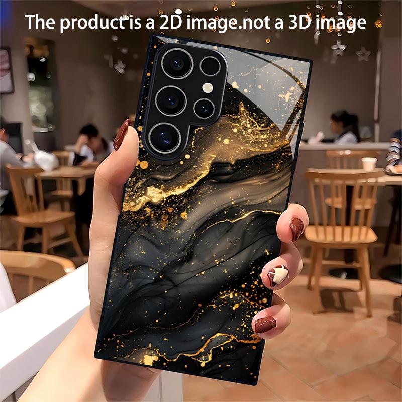 Стеклянный чехол для телефона с узором под золотой мрамор, подходит для Samsung Galaxy S26 S25 S24 S22 S21 S20 FE/Ultra/Plus, противоударная задняя крышка