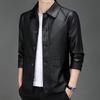 Men S Fleece Lined Pu Leather Jacket Lapel Winter Warm Fashion