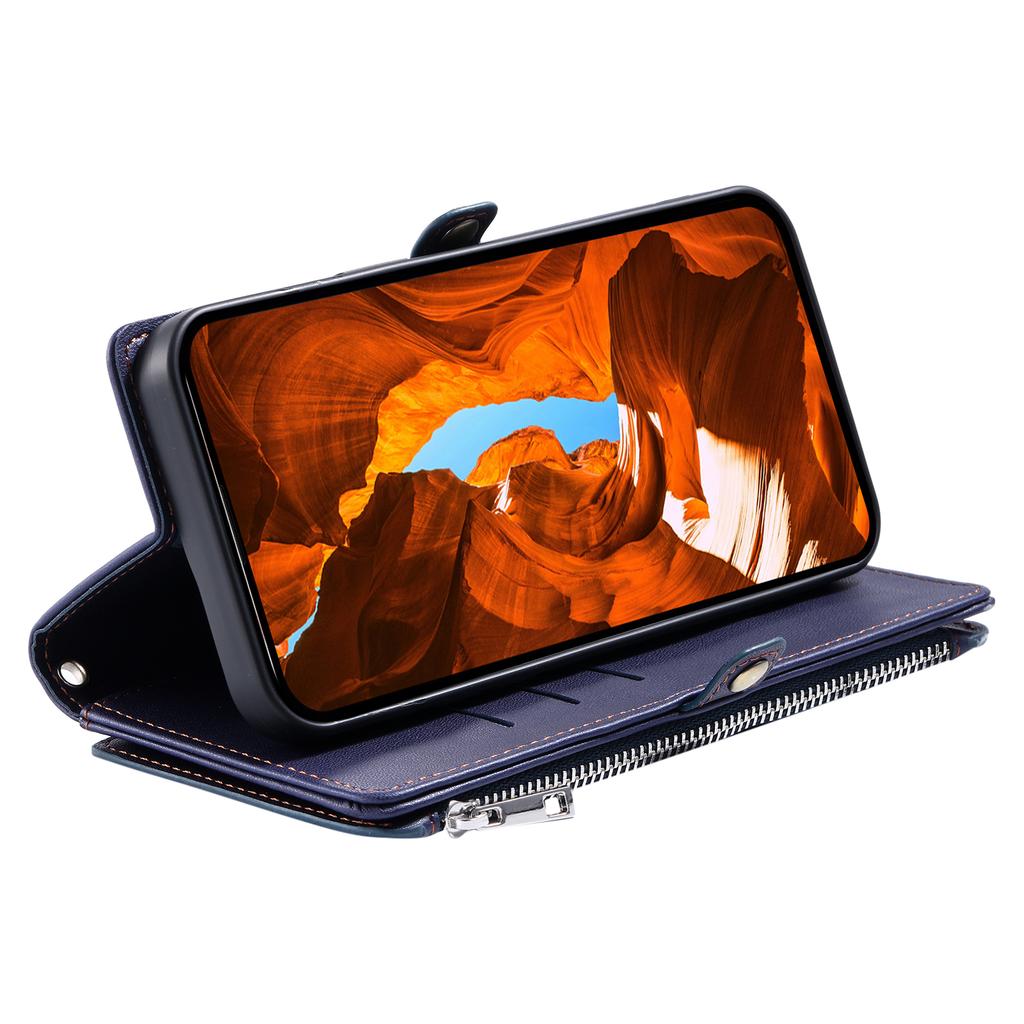 For Motorola Moto G86 5G Case TPU+PU Leather Wallet Phone Cover with Wrist Strap