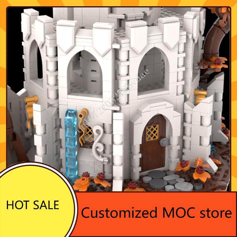 1470PCS MOC Medieval Castle Puzzle White Wizard's Tower Architecture artistic DIY Assembly Christmas Holiday Gift for Kids Ages