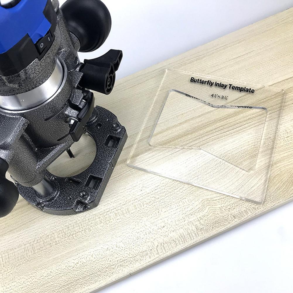 Вспомогательный инструмент для фрезерования пазов, четкий резка пазов, шаблон для бабочки по дереву, шаблон для фрезерования, шаблон для инкрустации бабочкой для декоративных целей