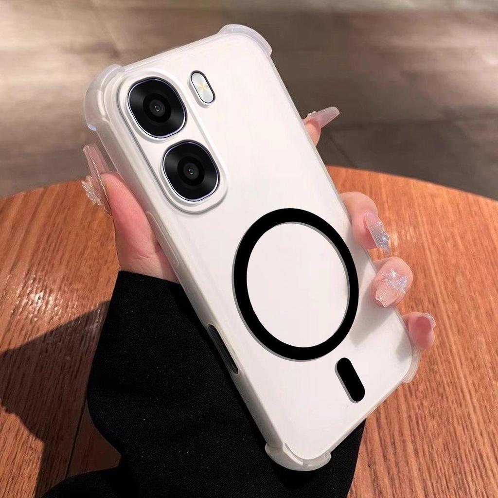 Магнитное кольцо DIY Гелевый чехол для OPPO A6x 4G/5G A6t Pro A6 A6k Защита углов с подушками безопасности от падения