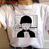 Забавная футболка с аниме Mob Psycho 100 для мужчин и женщин подходит для повседневного индивидуального аниме Harajuku, рубашка с короткими рукавами