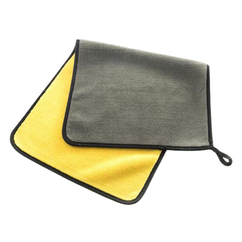 Double-Sided Coral Fleece Car Cleaning Cloth - Water-Absorbent & Thickened Towel for Glass and Vehicle Washing