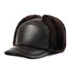Elder Leather Hat Female Winter Ear Protection Cap Men's Winter Warm Windproof Cap Father Winter Cotton Fur Hat