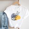 (Asian Size) Women Print Lady Abstract Watercolor Style Trend Short Sleeve Tee Top Clothing Casual Fashion Tshirt Female Graphic T-shirt