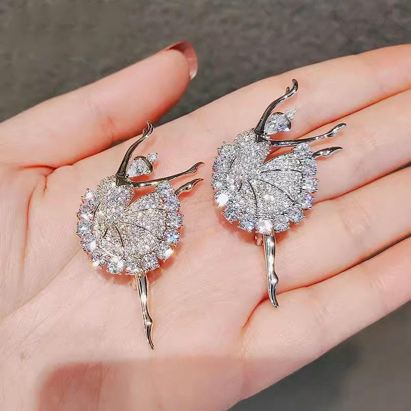 Брошь «Балерина» высокого класса, Женственный шарм, Небликующая булавка, Трендовая, Милая и Креативная