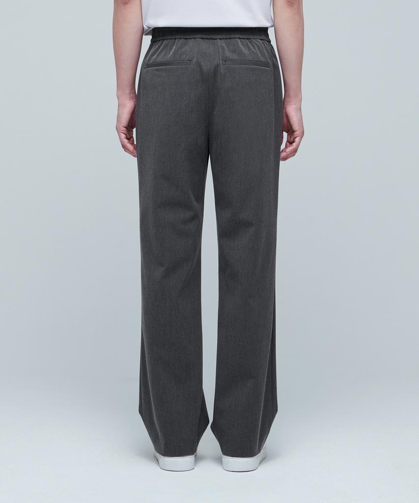 MUSINSA STANDARD Genderless Wide Banding Slacks [Medium Gray]