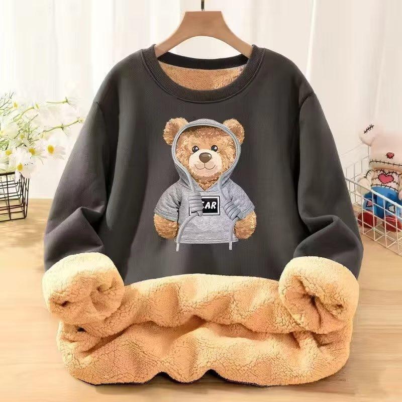 Осень-зима женские утепленные термотолстовки с принтом милые теплые толстовки женские повседневные свободные толстовки