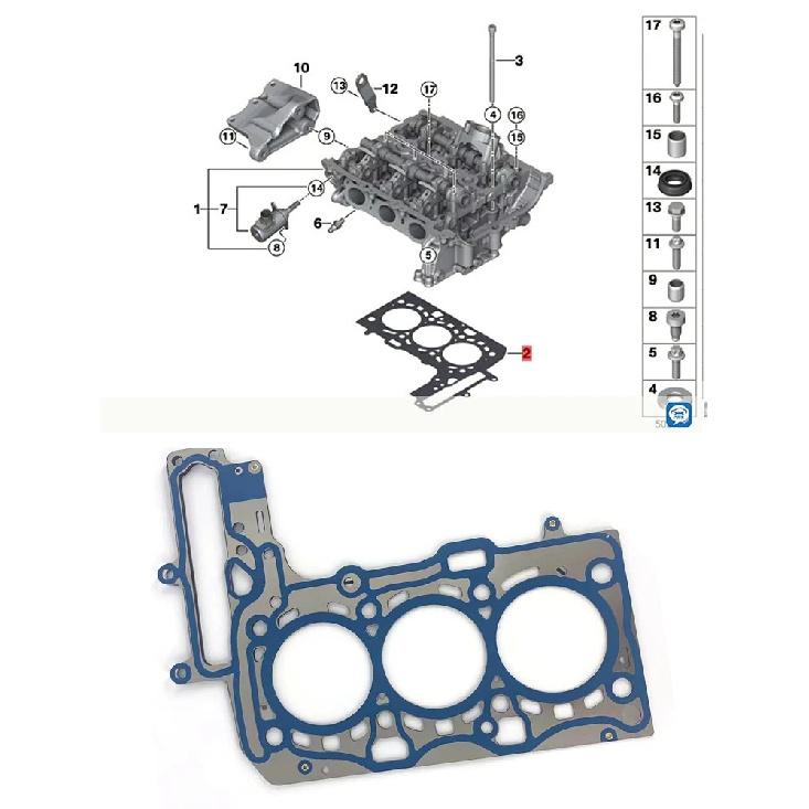 11127934598 Suitable for B38F20 Cylinder Head Gasket F23F22F48F46F39F40F45 Auto Parts Gasket Cylinder Head 1122461916