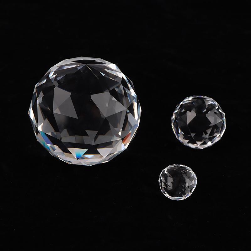 15mm/25/50mm Clear Crystal Hanging Ball Glass Prism Sun Cather Faceted Balls For Chandeliers Part Home Wedding Decoration