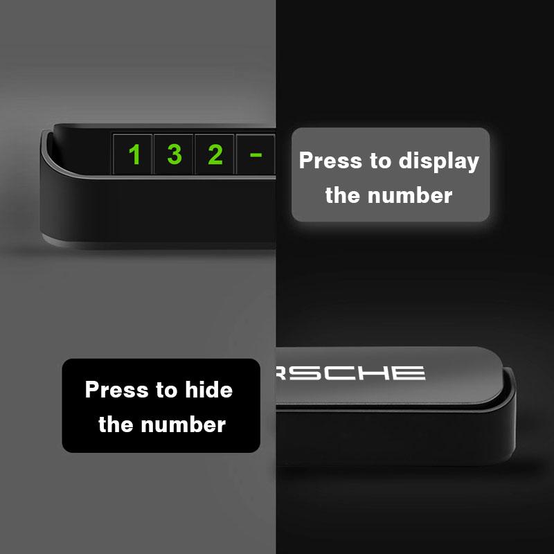 1Pcs Car Temporary Parking Card Phone Number Card Plate Sticker For Porsche Boxster Cayenne Panamera Macan Cayman 911 918 996 917 991