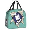 Life Lemons Westie Dog Insulated Lunch Bags for Outdoor Picnic West Highland White Terrier Portable Cooler Thermal Lunch Box Kid
