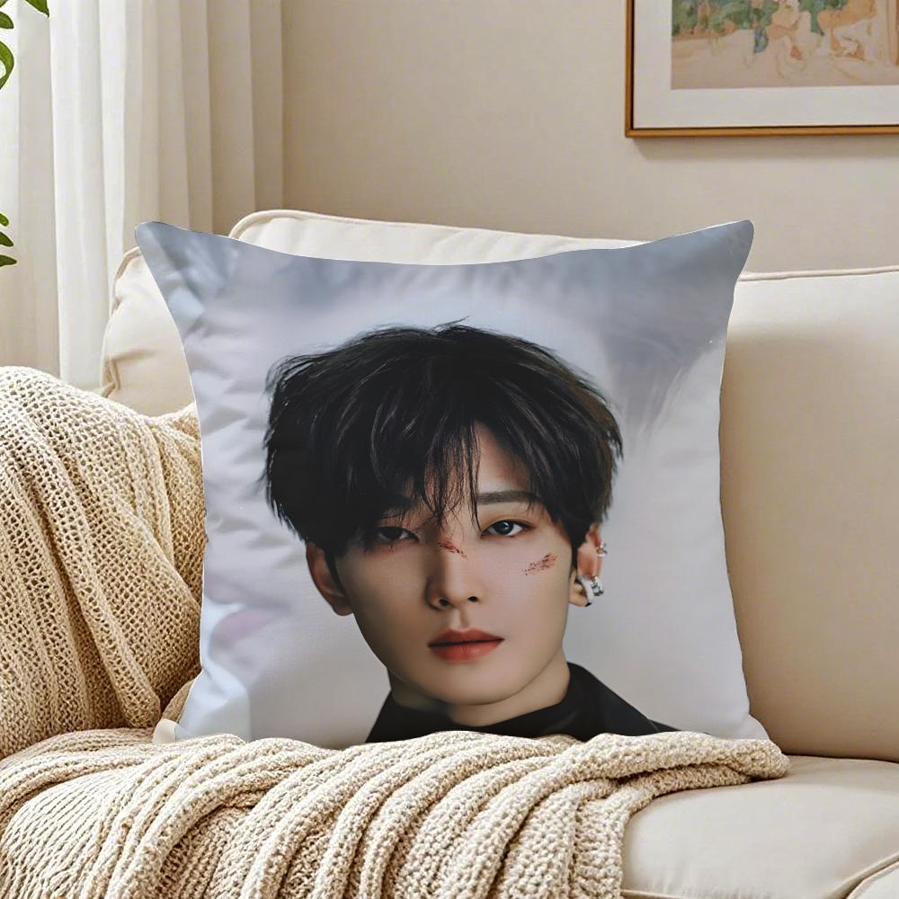 Popular Kpop Idol WWonwooS Cushion Cover Linen Pillowcase Soft  for Sofa Bed Home Room Decor