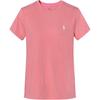 Polo однотонный вышитый логотип повседневная футболка с круглым вырезом и коротким рукавом женские топы розовые 211682521-108