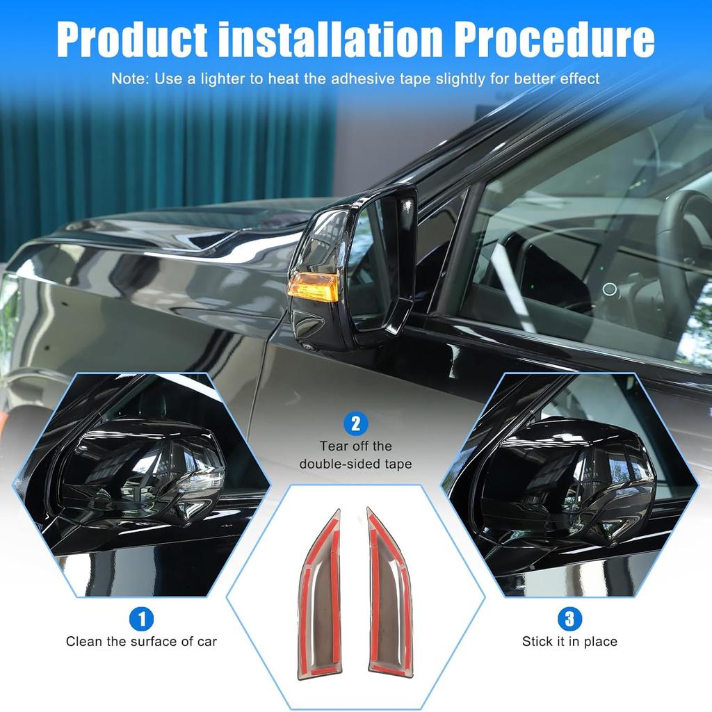 Smoked Tinted Light Cover Compatible with Cadillac Escalade 2021 2022 2023 Accessories, ABS Material Rearview Mirror Turn Signal Light Guard Covers