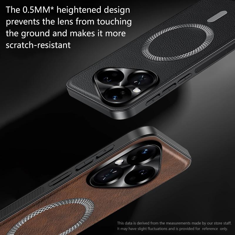 Роскошный чехол из искусственной кожи для телефона Huawei Pura 80 70 Ultra Pro Pro+ Magsafe Магнитное металлическое кольцо Защита объектива Противоударный чехол