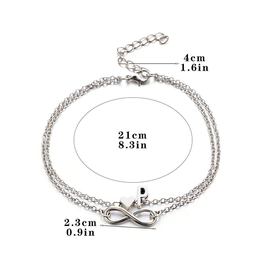 Letter Double Foot Chain Infinite Love Chain Women's Foot Chain Summer Gift Beach Gift For Mother