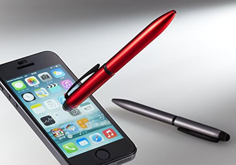 Mitsubishi Pencil Ballpoint Pen Touch Jetstream Rotating Easy to SXE3T18005P26 3-Color & Pen, Stylus, Retractable, 0.5mm, Silver, Write,