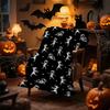 1pc Black Halloween Blanket White Ghost Print for Sofa Chair Skin-Friendly Soft Blankets 2025 New for Home Halloween Decoration