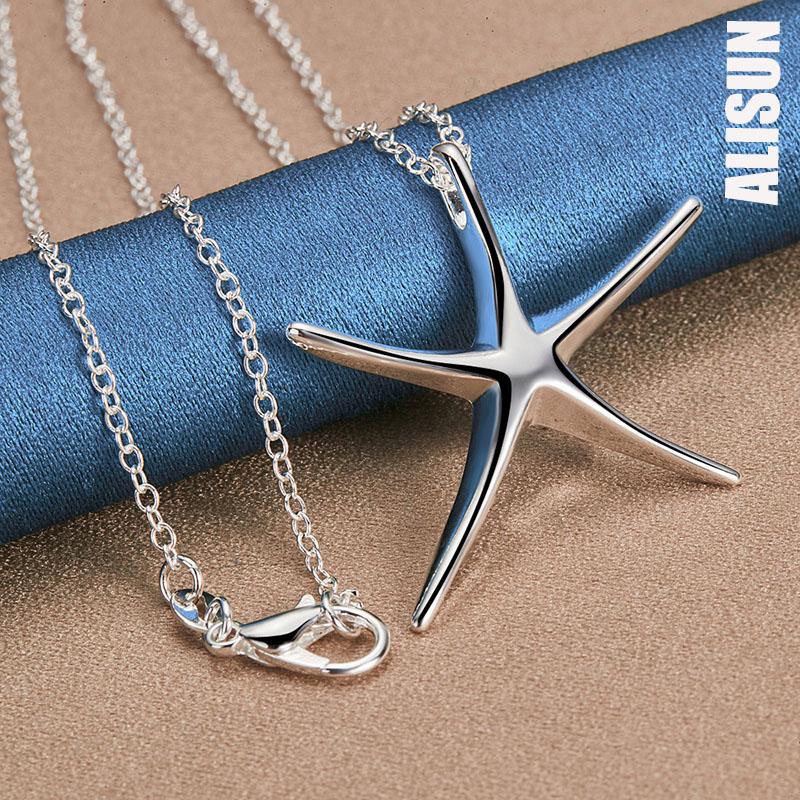 Ожерелье с подвеской в виде морской звезды из стерлингового серебра 925 пробы, модные свадебные украшения