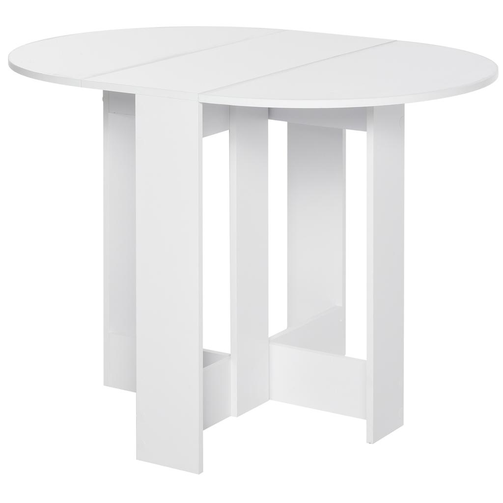 Space Saving Drop Leaf Table Folding Dining Table For Small Space Kitchen Dining Room White