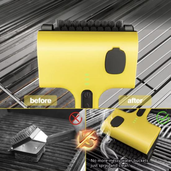 Electric Grill Brush Cordless BBQ Brush Rechargeable Barbecue Grill Cleaner 360 Degrees Rotating Cleaning Brush for Efficient Cleaning