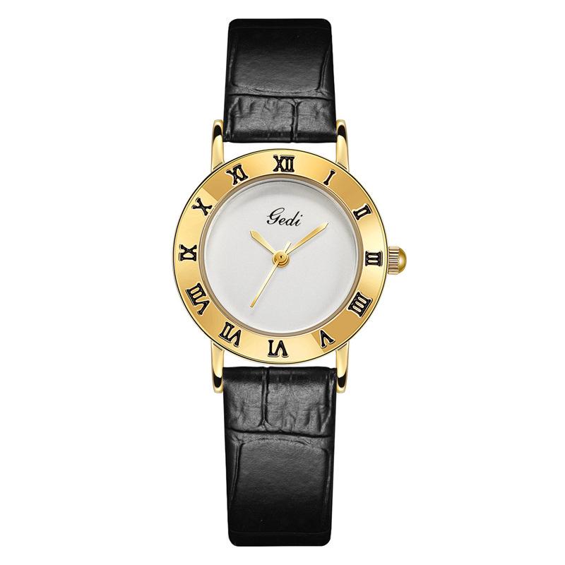 Retro Light Luxury Leather Watch Women'S Simple Temperament Quartz Watch Women'S High Value Waterproof Belt Watch