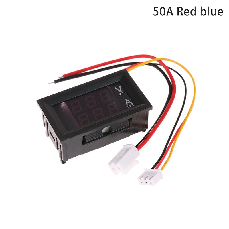 Mini Digital Voltmeter Ammeter DC 0-100V 50A Amp Volt Voltage Current Meter Detector Tester 0.28" Dual LED Display Gauge + Shunt