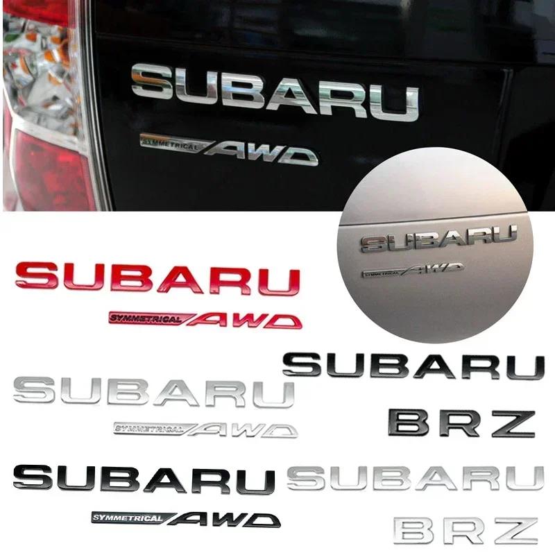 For Subaru BRZ SYMMETRICAL AWD Logo WRX Forester XV Outback Impreza Car Badge Letter Sticker Trunk Emblem